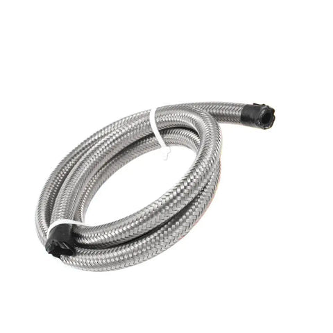 Ultimate Fuel Line Kit Featuring 3 Feet Of AN-6 CPE Hose With Essential 90 And 45 Degree Adapters Perfect For Sleek Replacement Installations On Hot Rods Or Muscle Cars That Need Reliable Routing Solutions. Coiled braided AN-6 fuel hose.
