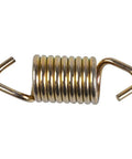 Premium Heavy Duty Exhaust Spring Straight Up Quality Built For Ride Hard Vibes Direct Fit Replacement For Polaris RZR Ranger And Scout Utility Vehicles 1985 To 2024 Oem Cross 7041687 in gold color, showing spiral design and hooks.