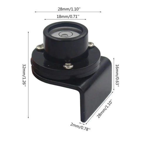 Bubble Tower Blister Tower Ruler for Survey, Green, black mount with clear level view, measuring 32mm in height.
