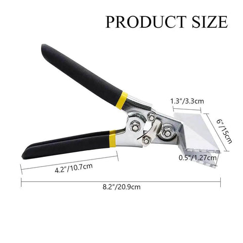 6 Inch Hand Seamer Tool For Sheet Metal Bending And Flattening With Straight Jaw And Non Slip Handle, product size diagram