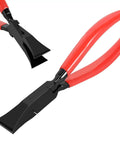 Beefy Heavy Duty Metal Sheet Bender Plier For Quick Straight Edges And 45 Degree Bends, red handles, compact mini design.