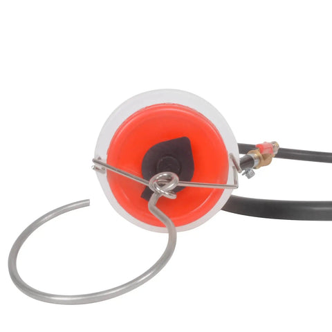 Bottom view of Motorcycle Auxiliary Fuel Tank 500ml With Vent For Small Engine Work And Carburetor Tuning Must Have Handy Gas Tank.
