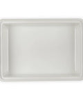 Top view of Premium Stoneware Covered Rectangular Casserole 4 Quart 12 By 9 Inch White Bakeware