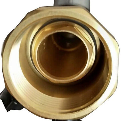 Top Pick Heavy Duty One Point Five Inch Impact Sprinkler For Backyard And Farm Irrigation Featuring 360 Degree Adjustable Head Rugged Zinc Alloy Body close-up of sprinkler connection head.