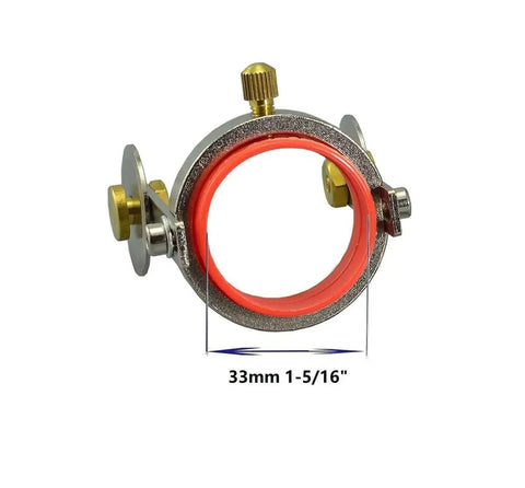 Front view of silver P-80 Plasma Cutter Roller Guide Wheel Spacer Set for Panasonic Torch with measurement, 33mm diameter