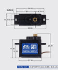 Dimensions of Sub Micro RC Servo Motor With Metal Gear, 8g Light, 1kg Torque, 0.075 Sec Fast Coreless Digital Drift Servo