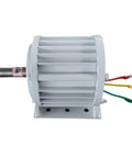 Heavy Duty Low Rpm Permanent Magnet Generator And Alternator Dynamo Featuring Direct Shaft Base Mount with wires and a gray finish.