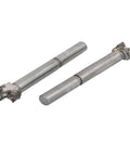 Two silver hinge drilling bits with star-shaped cutter tips, 12 mm cutting diameter, 76 mm length, Amazon