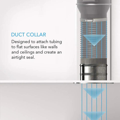 Four Inch Galvanized Steel Ducting Takeoff Collar With Rock Solid Crimped Rims For Smooth Airflow And Zero Sweat Tumble Dryer Bathroom Fan Range Hood Install That Keeps Particles Out With An Airtight Flat Brim Seal
