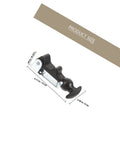 Two Pack Flexible Rubber T Handle Draw Latches With Vibration Reduction And Wear Resistant Features, shown with size measurements.