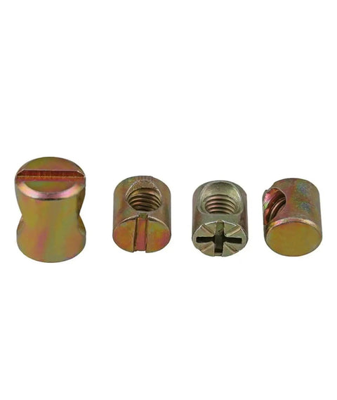 Heavy Duty Barrel Nuts and Cross Dowels Slotted M6 M8 Zinc Plated Furniture Hardware Set for Beds Chairs Cabinets