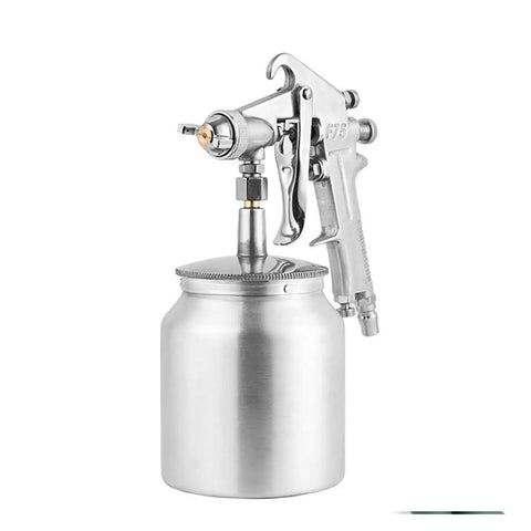Built Tough Pneumatic Paint Sprayer With Slick Finishes And No Sweat Cleanup Ideal For Auto Detailing Furniture Makeovers And Handyman Projects Featuring Rust Resistant Steel Tips, stainless steel nozzle and aluminum barrel.