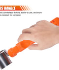 Orange-handled stainless steel seam roller for heat-insulation mats; car audio deadening tool (1pc)