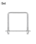 Square U Bolts With Nuts And Plates For Boat Trailers, 113mm Inner Width And 135mm Total Length, M10 Stainless Steel U Clamp Bolts