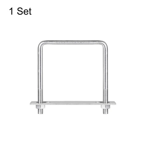 Square U Bolts With Nuts And Plates For Boat Trailers, 113mm Inner Width And 135mm Total Length, M10 Stainless Steel U Clamp Bolts