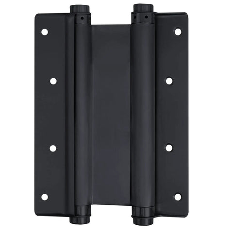 Two Pairs Eight Inch Heavy Duty Stainless Steel Cafe And Saloon Door Self Closing Double Action Spring Hinges Black Finish for Indoor use