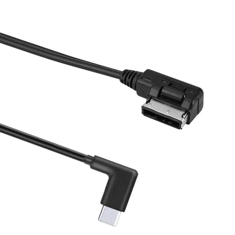 AMI Music Interface Type C Adapter Aux Cable 2 In 1 Charging And Music Playback For MMI 3G Plus Systems close-up showing Type-C connector
