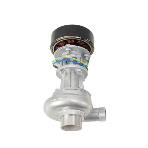 Close-up of 1000W Portable Water Turbine Generator, aluminum alloy construction, designed for home power and lighting, off-grid use
