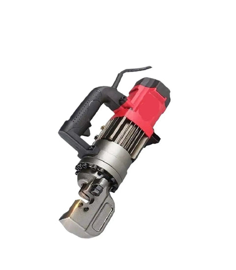 Portable Electric Hydraulic Rebar Cutter Handheld With Beefy Cutting Power For Fast On Site Steel Reinforcement Corrosion Resistant Build Lightweight Design For Easy Transport, side view.