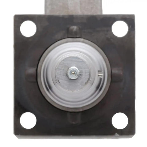 Front view of Trailer Spindle For 3500 Lb Axle With EZ Lube Weld On Drop Style 4 Inch Brake Flange Compatible With Bearings Kit L44649 10 And L68149 11