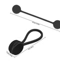 Slick Magnetic Silicone Cable Ties 10 Pack Reusable Cord Organizer For Laptops Phones Travel Gear showing 11cm long black silicone strap.