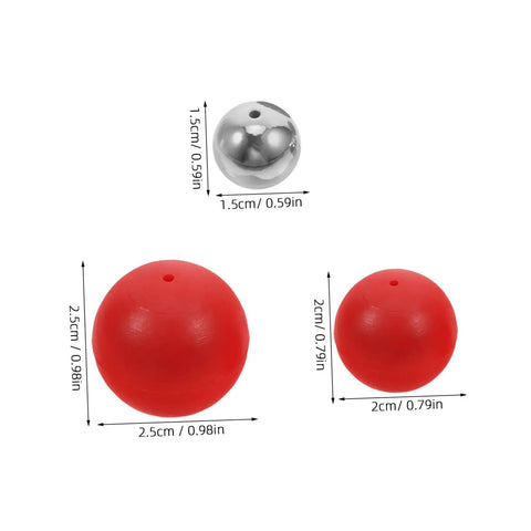 Hands On Pendulum Ball Physics Kit For Classroom Labs with steel and plastic balls showcasing sizes for visual learning.