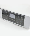 Genuine OEM Stainless Steel Control Panel Assembly For Ranges, Stoves, And Ovens Replacement Part angled view with touchpad