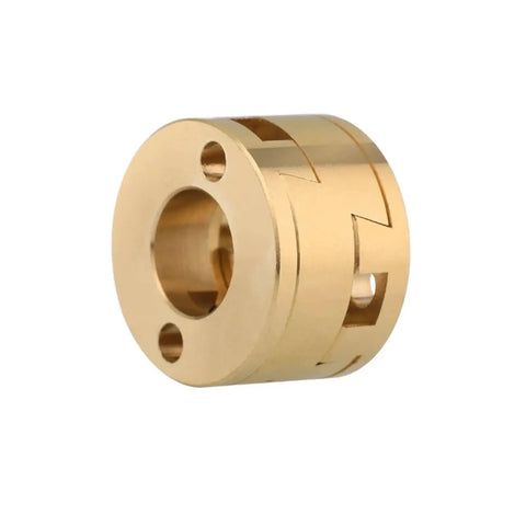 Smooth Ride Z Axis Leadscrew Coupling With Radial Misalignment Compensation For Heated Bed Platform And Three Piece Aluminum Build, gold aluminum