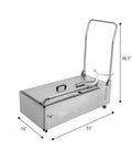 Pro Level Heavy Duty Mobile Fryer Oil Filter Cart For Bustling Commercial Kitchens With 14 5 Gallon Stainless Steel Tank, shown at 36.5 inches height.