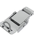 Type C Stainless Steel Lock for luggage and wood cabinets built tough with rust resistant metal, easy installation shown in close-up