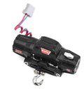 Rockin Metal Electric RC Winch For Mini 1/18 Trx4m And 1/24 Fms Crawlers with hook and wiring for heavy-duty offroad use.