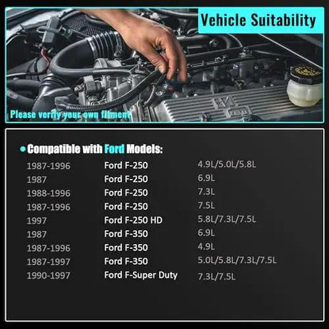 Compatibility chart for Vacuum Power Brake Booster 54-74400 For Ford F250 F350 Trucks 1987 1997 Without Master Cylinder
