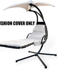 Replacement Cushion Cover for Outdoor Swing and Patio Chaise Hammock Chair With 4 Tail Beads, Umbrella Fabric shown installed