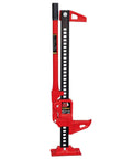 Ratcheting Off Road Utility Farm Jack 33 Inch For Lifting Pulling Clamping And Winching 3 Ton 6000 Lb Capacity Red Multi Directional Use