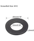 Heavy Duty Carbon Steel Flat Washer Black Oxide 8.8 Grade with 10mm ID, 20mm OD, 2mm Thick for M10 Fasteners, diagram