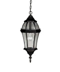 Townhouse Outdoor Pendant Light One Light Black Finish With Clear Beveled Glass Damp Location Rated Exterior Porch Lantern
