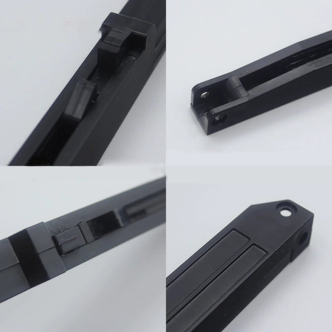 Two Pack Barn Door Soft Close Damper Kit Hole Free Mounting No Drill Quiet Closing Adjustable One Way Damping Buffer Hidden Behind Rail For Quiet Soft Closing SHOUCAN close-up of damper components