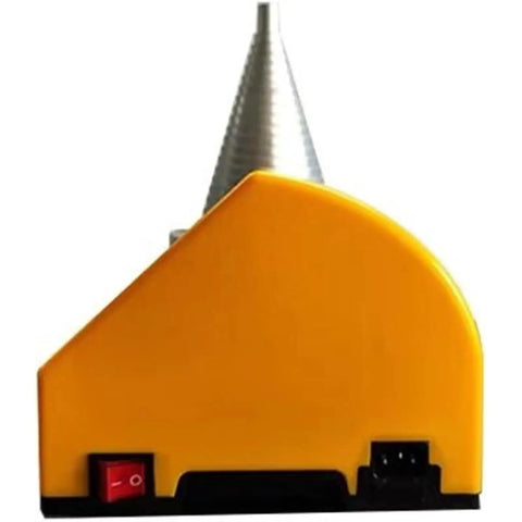 Built Like A Tank Induction Bearing Heater With Digital Temp And Timer Controls, orange body, back view, designed for machine shops and rail maintenance.