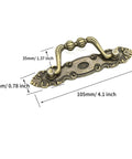 Bronze Drawer Pulls Set of Six 105mm Length Vintage Style Cabinet Handles for Dresser Box Furniture Metal Hardware with Screws