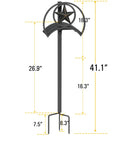 Garden Hose Holder Wall Mount With Star Decor Heavy Duty Gauge Steel Hose Reel Holds 125 Feet Of Five Eighths Inch Hose Rust And Weather Resistant