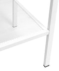 Close-up of mesh shelf detail of Four Tier Ladder Bookcase Storage Shelf With Industrial Metal Frame White Finish For Living Room