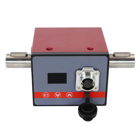 Plug And Play Rotary Torque Sensor And Transducer With 10Nm Range, LCD Display, And RS485 0 to 10V Output For Easy Motor Speed Measurement, Torque Tester For PLC DCS And Automation, Includes 7 Pin Waterproof Connector And 3m Cable, front view
