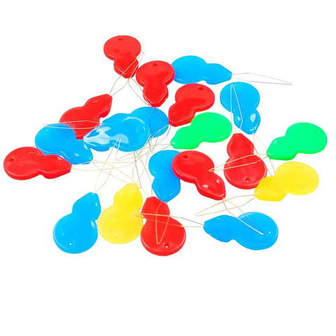 Colorful Needle Threaders Set Of 20 For Hand And Machine Sewing Tools For Crafting Knitting Quilting And DIY Art Ideal For Quick Threading With Plastic Construction Lightweight Design Random Color Mix Eketirry, showing vibrant plastic needle threaders in various colors on white background.