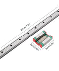 12mm Linear Rail Kit With Slide Block For Precision Motion Heavy Duty Build Bearing Steel Track 200mm Length Four Point Load Design