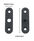 Heavy Duty Rock Solid Black Stainless Steel Pivot Hinges With Screws And Metal Brackets For Doors Windows And Cabinets Provides Smooth 360 Degree Swivel Motion showing two metal brackets measuring 2.2in.