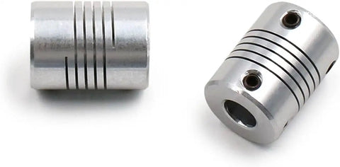 Dope Aluminum Shaft Connector Flexible Coupling 5x8mm Jaw Fit For CNC Motor Encoder Lead Screws Light Duty Machine Tools OD 19x25, silver