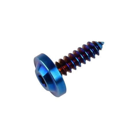 Heavy Duty Grade 5 Titanium Self Tapping Screws M5 X 15MM Burnt Blue Finish with smooth threads and solid grip.