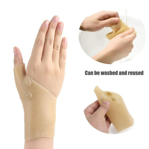 Thumb And Wrist Support Brace 2 Pack With Elastic Gel Fingerless Glove For Pain Relief Waterproof Wrist Compression Sleeve