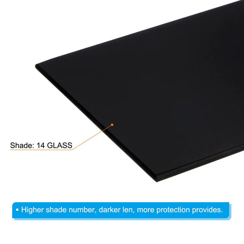 Top Shelf Welding Lens Filter Shade 14 Hardened Glass Replacement, 110x90mm, ideal for MIG and TIG welding protection.