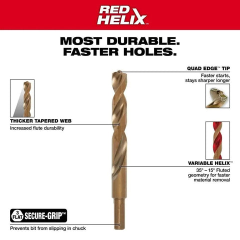 29 Piece Cobalt Helix Drill Bit Set For Wood And Metal Projects With Center Point Tips Great For Home Repair And Woodworking Heavy Duty And Pro Grade Durable Red Finish Brad Point Style Bits For Clean Starts And Precise Holes